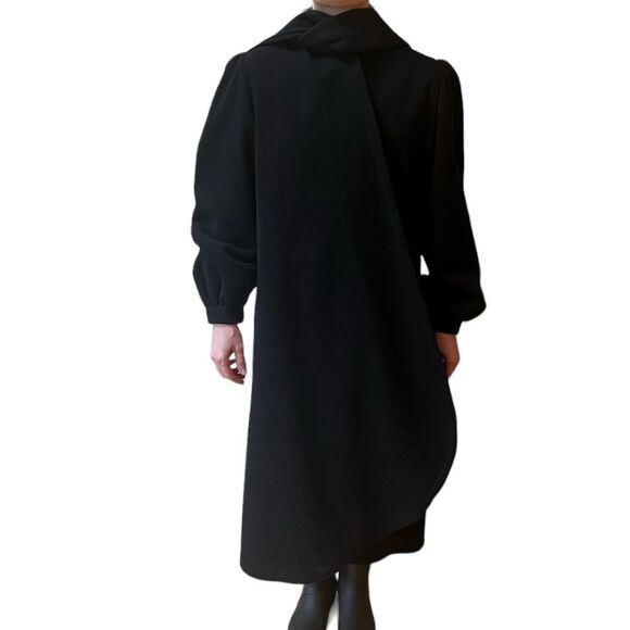 Vintage 1950’s Anglo Fabrics Black Wool Swing Coat - Picture 2 of 16